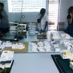 Student of ENSA Nantes exposing their project Student of ENSA Nantes exposing their project